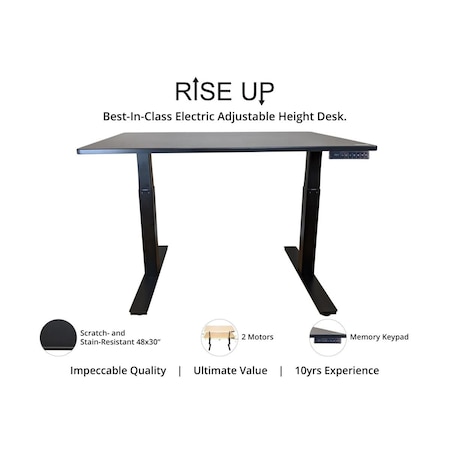 Gfancy Fixtures Premier Black Dual Motor Electric Office Adjustable Standing Desk GF3684248